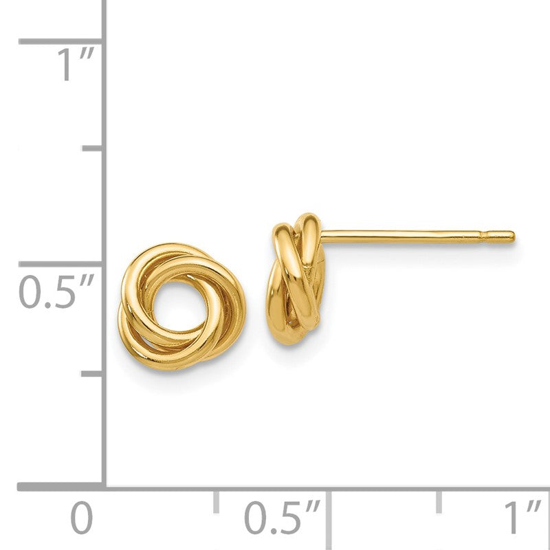 14k 8mm Polished Love Knot Post Earrings TM707