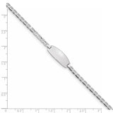14k White Gold Polished Solid Chain/Solid Plate Anchor Link Oval 18.5x8mm Plate 5.5 inch Baby/Child ID Bracelet LID86W