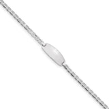 14k White Gold Polished Solid Chain/Solid Plate Anchor Link Oval 18.5x8mm Plate 5.5 inch Baby/Child ID Bracelet LID86W