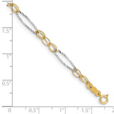 14k Two-tone Polished Oval Design 7.25 inch Bracelet FB1316