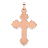 14K Rose Gold Fleur de Lis Cross Pendant XR1226