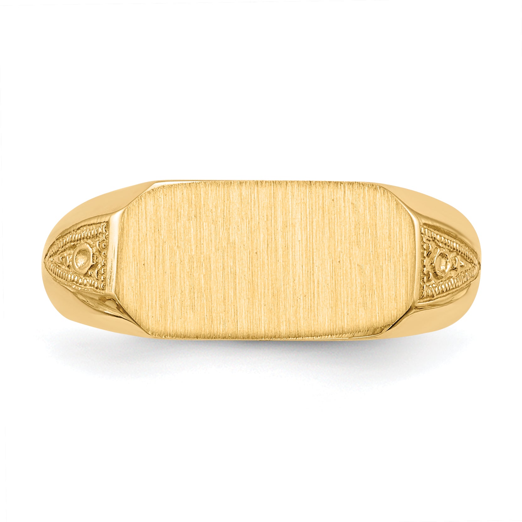 14k 12.5x6.0mm Open Back Signet Ring RS423