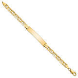 14k Polished Solid Chain/Solid Plate Anchor Link 38x7.8mm Plate 7 inch ID Bracelet LID79