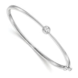 14k White Gold Complete 1/4 carat AAA Diamond Hinged Oval Bangle Bracelet XB181AAA