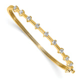14k Complete 7/8 carat A Diamond Hinged Oval Bangle Bracelet XB220A