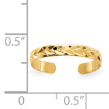 14k Diamond-Cut Toe Ring C2095
