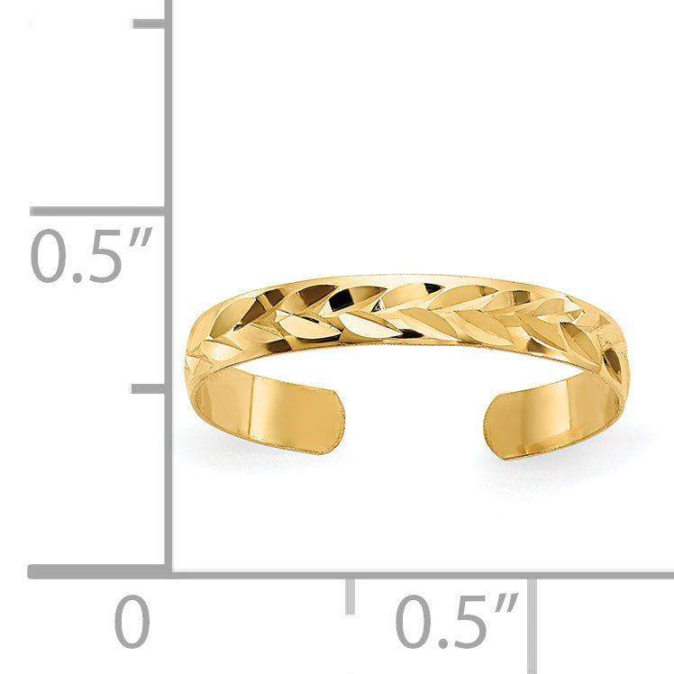 14k Diamond-Cut Toe Ring C2095