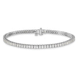 14k White Gold Complete 4 carat Princess AA Diamond 4-prong 7 inch Tennis Bracelet X10022WAA