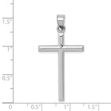 14k White Gold Hollow Cross Pendant D3168