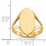 14k 9.0x16.5mm Closed Back Signet Ring RS185