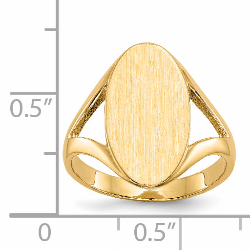 14k 9.0x16.5mm Closed Back Signet Ring RS185