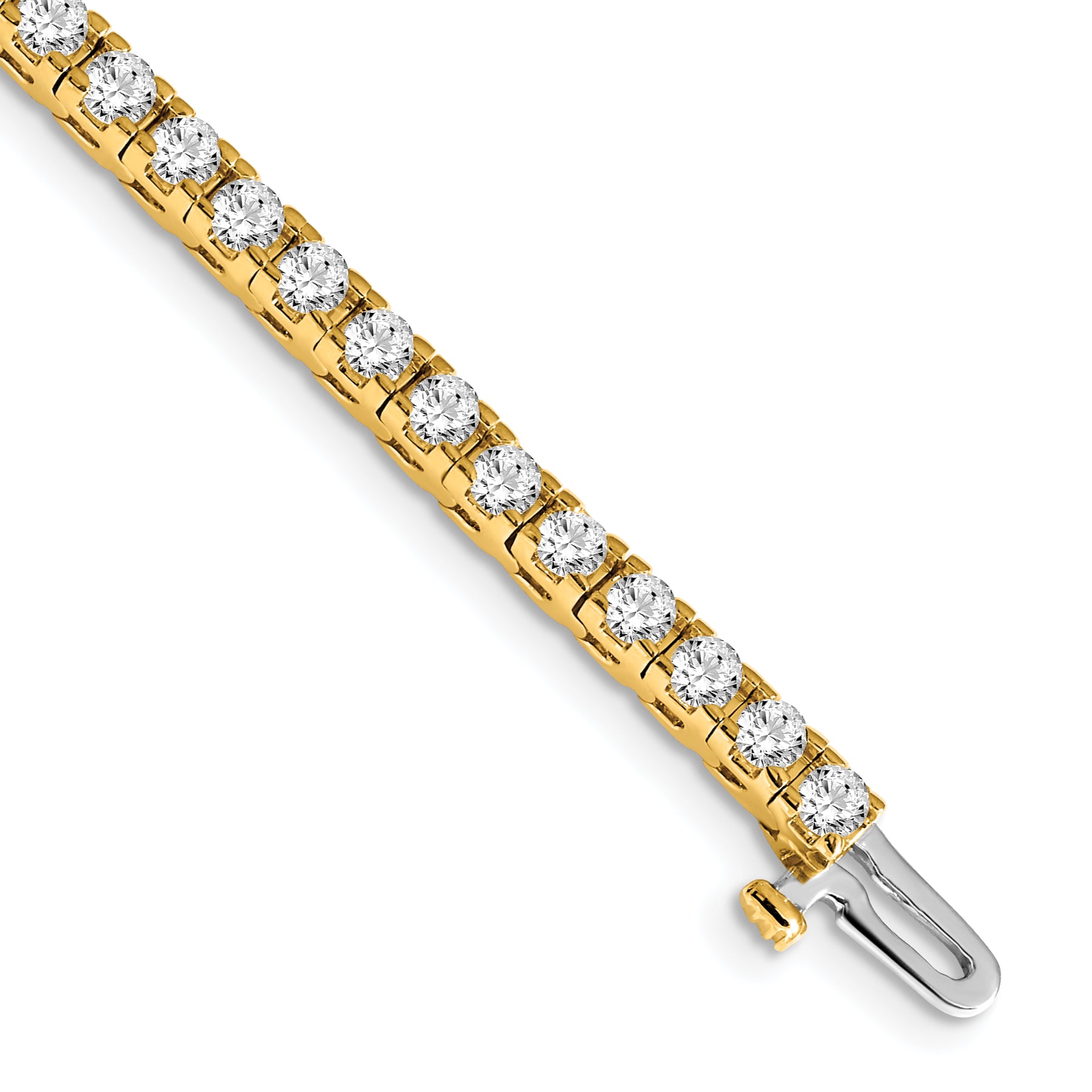 14k Complete 4.1 carat Round AA Diamond 4-prong 7 inch Tennis Bracelet X733AA