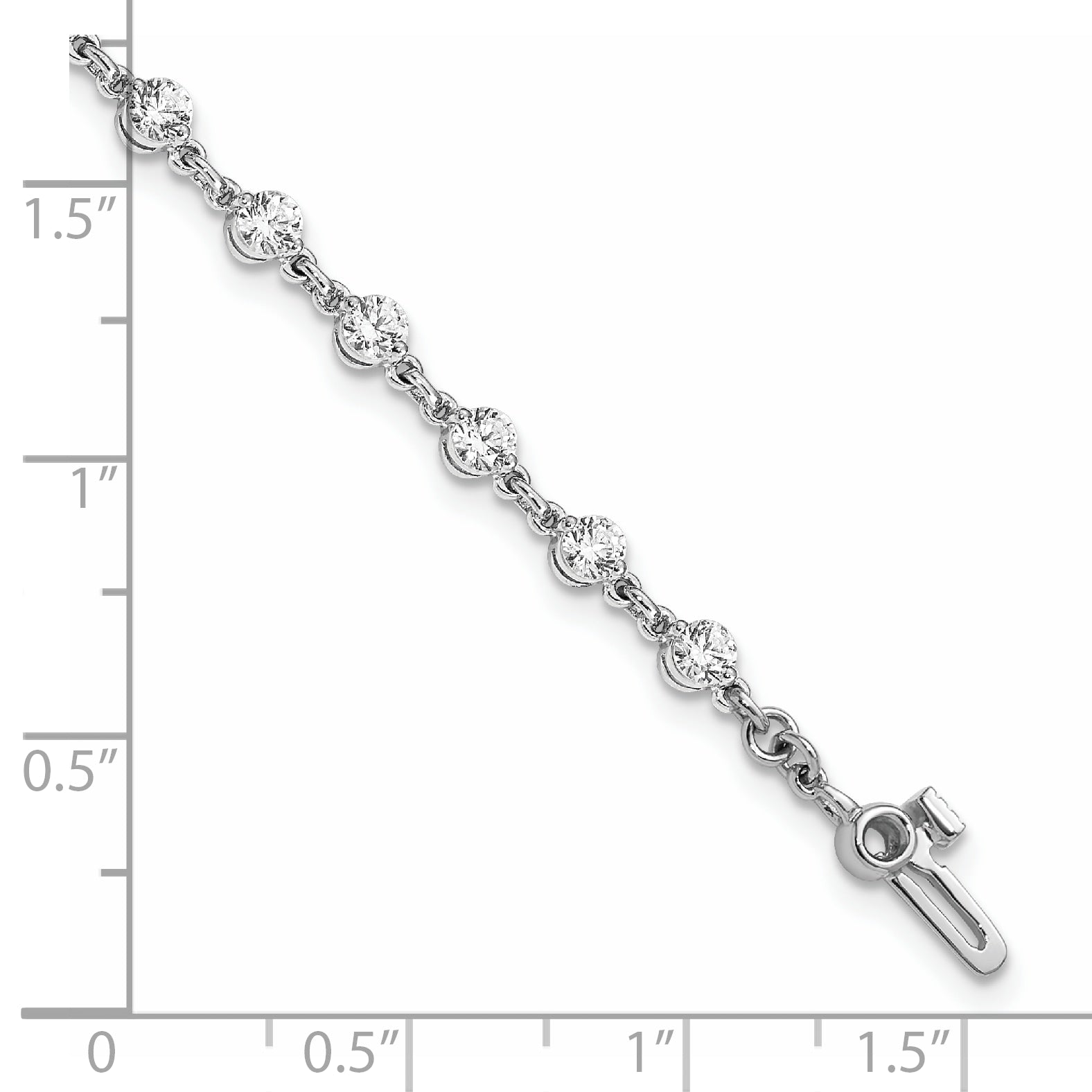14k White Gold Complete 2.25 carat Round A Diamond 2-prong 7 inch Tennis Bracelet X10018WA