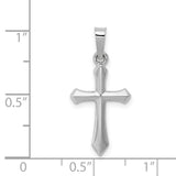 14k White Gold Polished Cross Pendant XR1611
