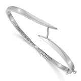 14k White Gold Complete 1/2 carat AA Diamond Hinged Oval Bangle Bracelet XB276AA