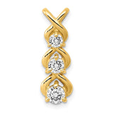 14k Complete 1/2 carat Three-stone A Diamond Criss-Cross Chain Slide XP675A