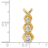 14k Complete 1/2 carat Three-stone A Diamond Criss-Cross Chain Slide XP675A