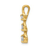 14k Complete 1/2 carat Three-stone A Diamond Criss-Cross Chain Slide XP675A
