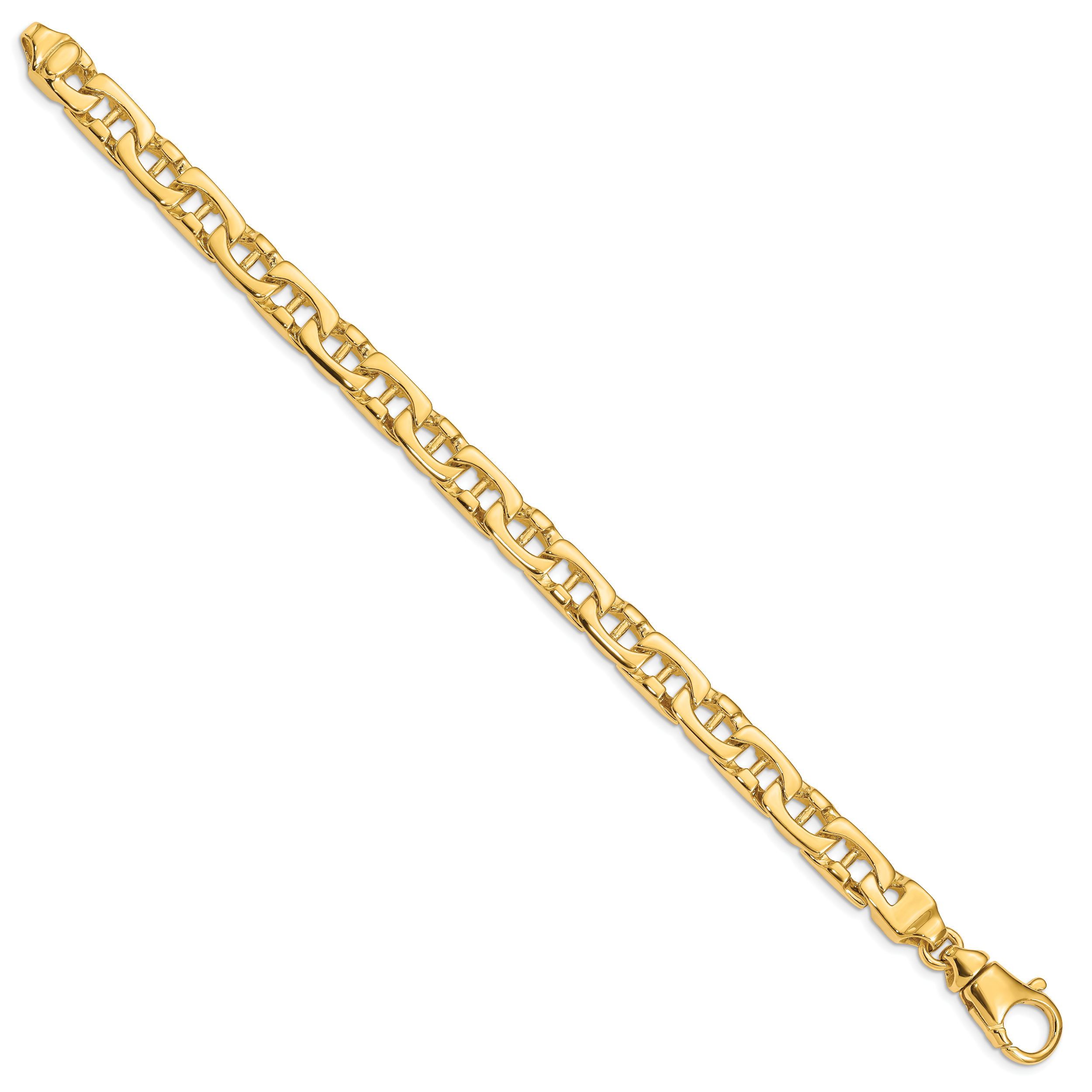 14K 20 inch 8.5mm Hand Polished Fancy Link with Fancy Lobster Clasp Chain LK409
