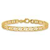 14K 18 inch 6.5mm Hand Polished Fancy Anchor Link with Fancy Lobster Clasp Chain LK678