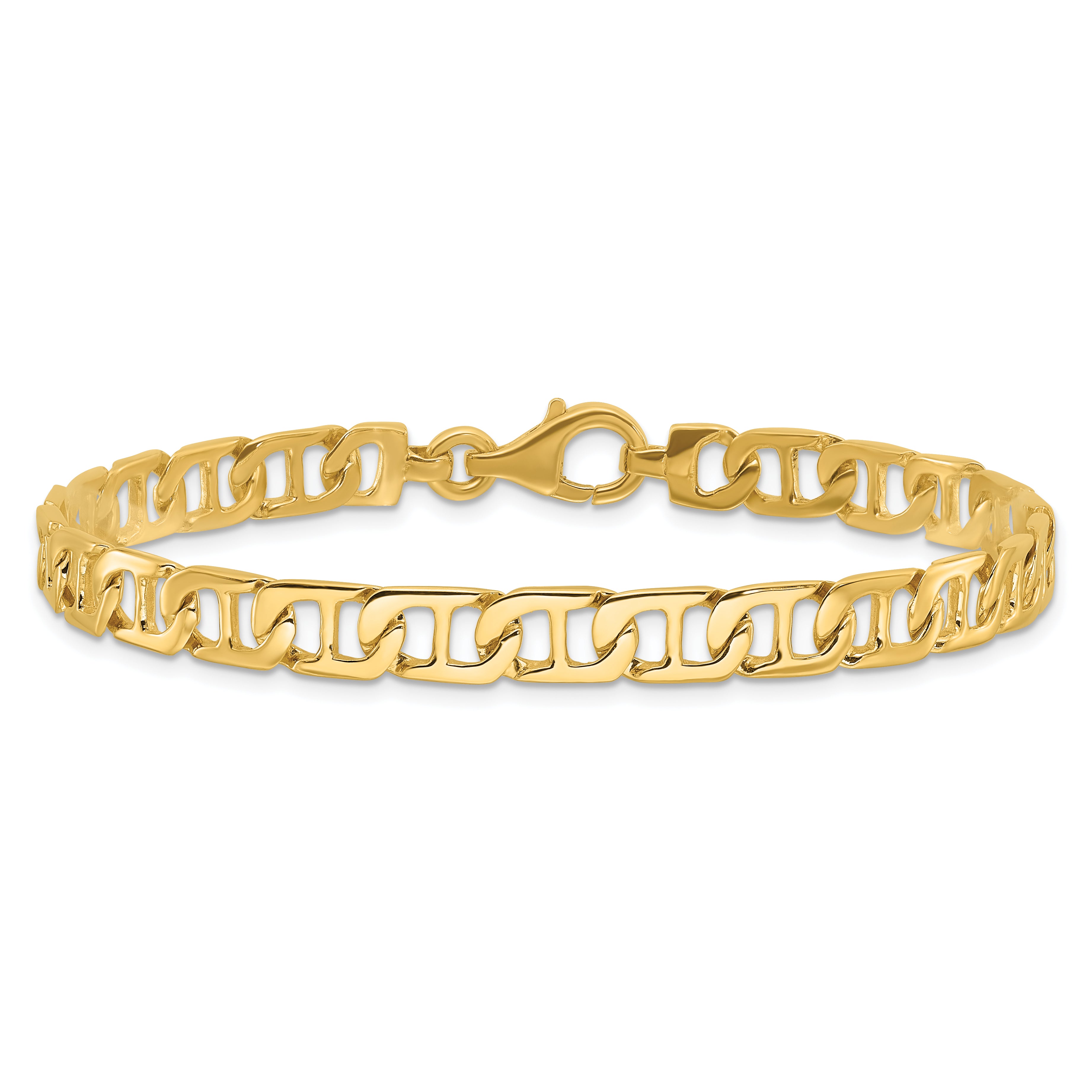 14K 18 inch 6.5mm Hand Polished Fancy Anchor Link with Fancy Lobster Clasp Chain LK678