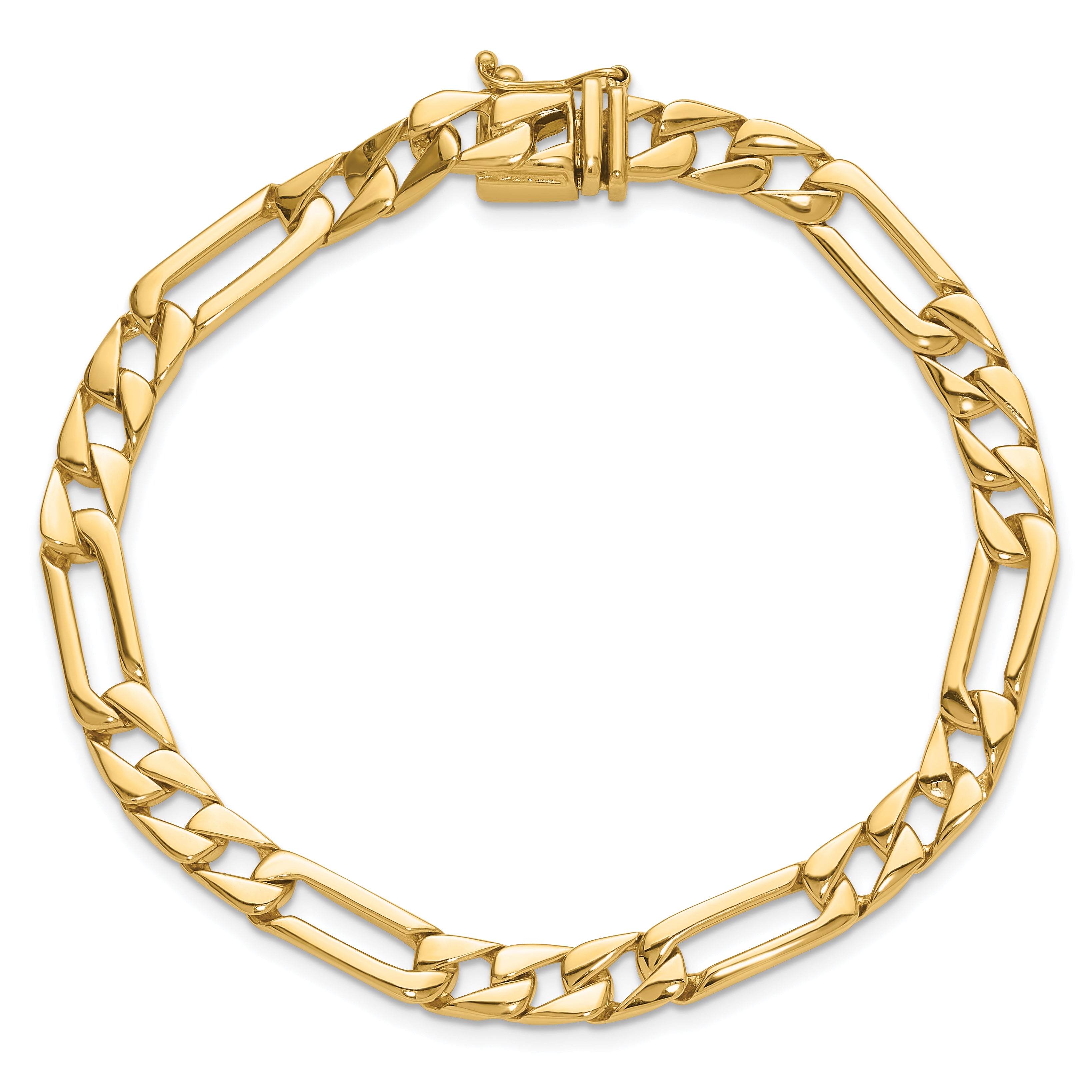 14K 18 inch 6mm Hand Polished Figaro Link with Box Catch Clasp Chain LK154