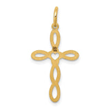 14K Loop with Center Heart Cross Pendant XR953