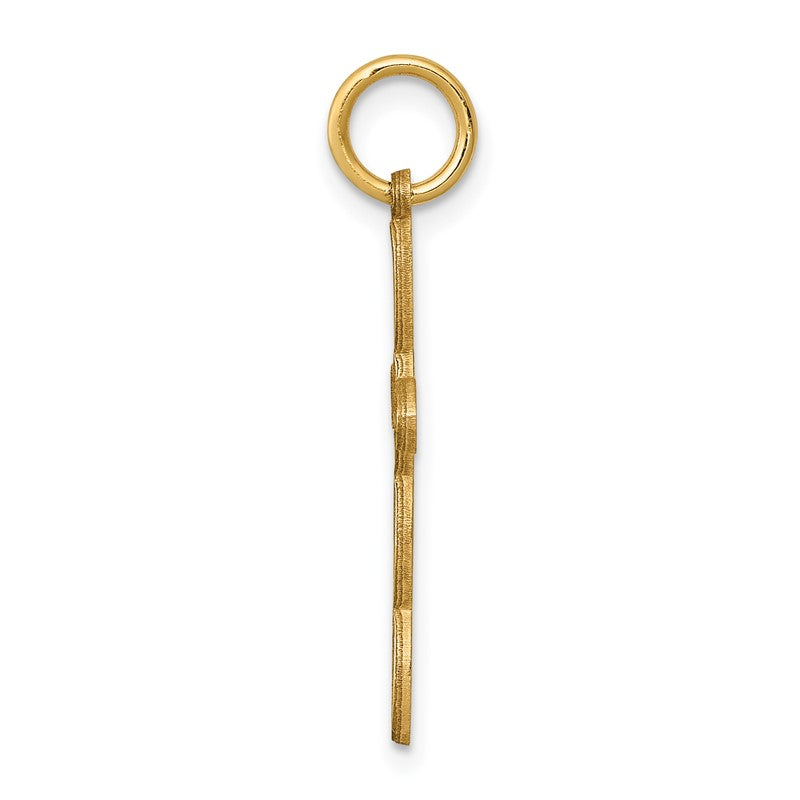 14K Loop with Center Heart Cross Pendant XR953