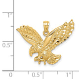 14K Diamond-cut Eagle Pendant C4578