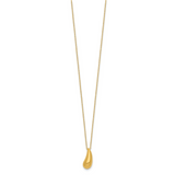 14k Polished Puffed Teardrop Pendant 18 inch Necklace SF2444