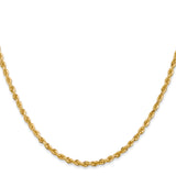 14K 26 Inch 2.75mm Diamond-cut Quadruple Rope Lobster Clasp Chain QTR021