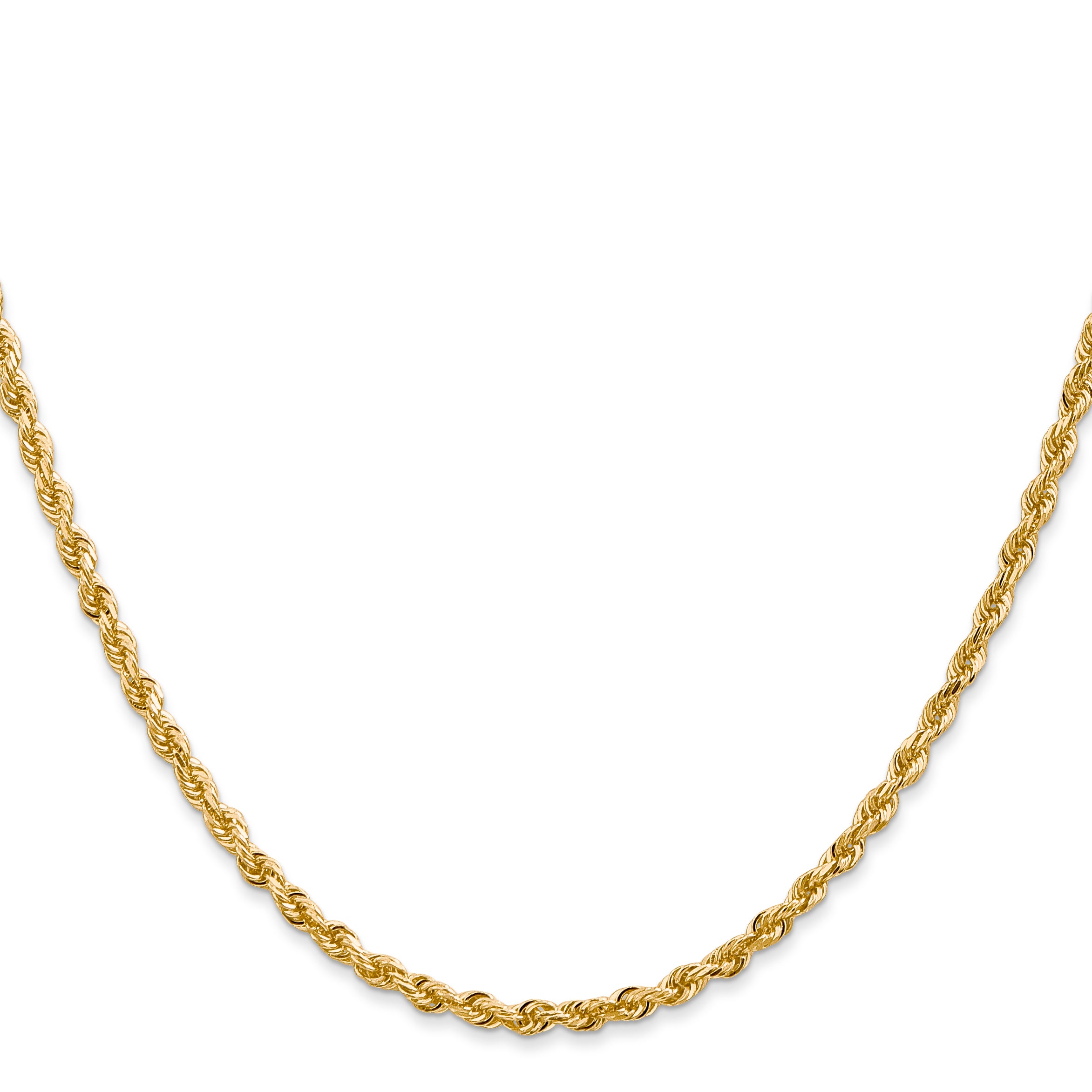 14K 26 Inch 2.75mm Diamond-cut Quadruple Rope Lobster Clasp Chain QTR021
