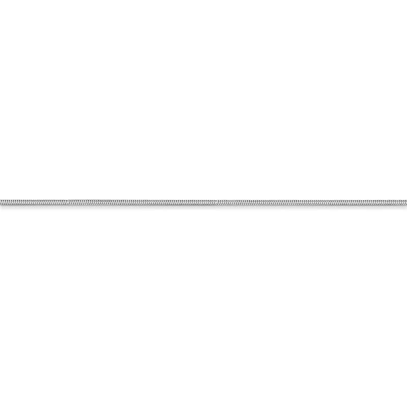 14K White Gold 10 inch 1mm Octagonal Snake with Lobster Clasp Anklet WOS100