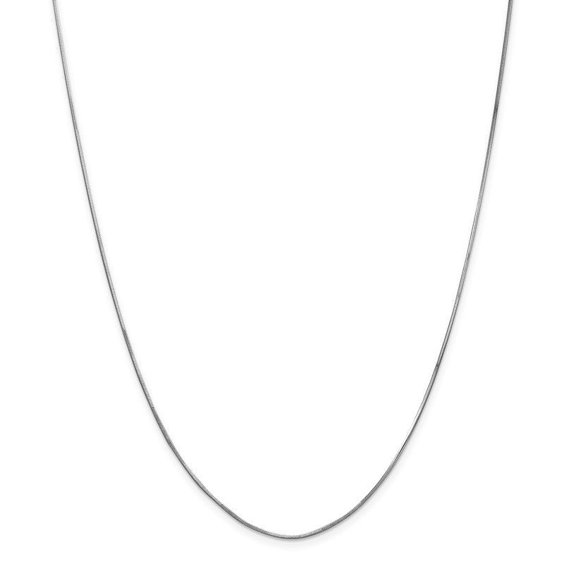 14K White Gold 10 inch 1mm Octagonal Snake with Lobster Clasp Anklet WOS100