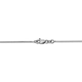 14K White Gold 10 inch 1mm Octagonal Snake with Lobster Clasp Anklet WOS100