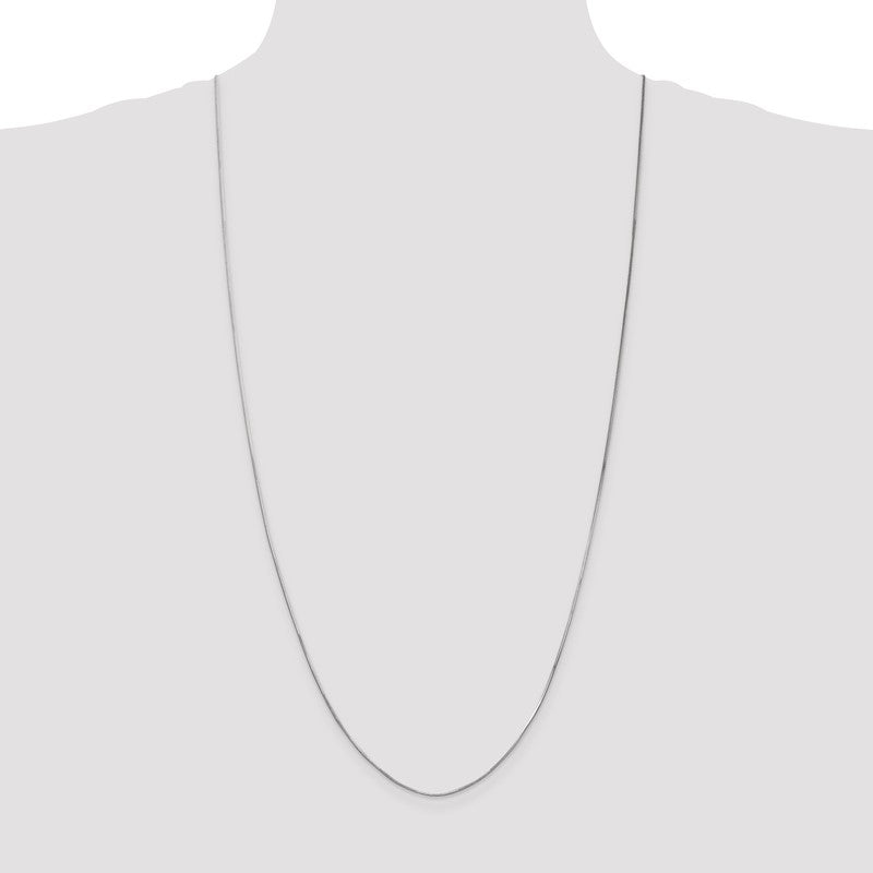 14K White Gold 10 inch 1mm Octagonal Snake with Lobster Clasp Anklet WOS100