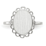14k White Gold 9.0x11.5mm Open Back Signet Ring RS566