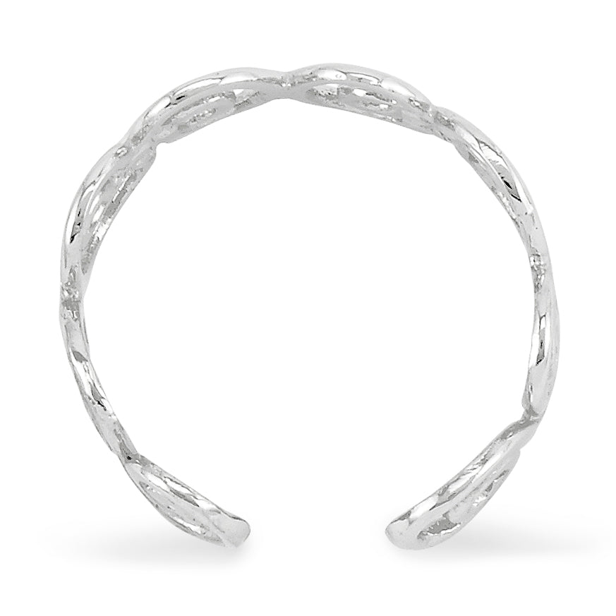 14k White Gold Scroll Toe Ring C2088