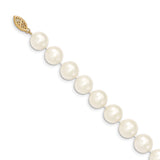 14k 10-11mm White Near-Round Freshwater Cultured Pearl 16 inch Necklace WPN100