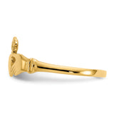 14k Ladies Polished Claddagh Ring D1875