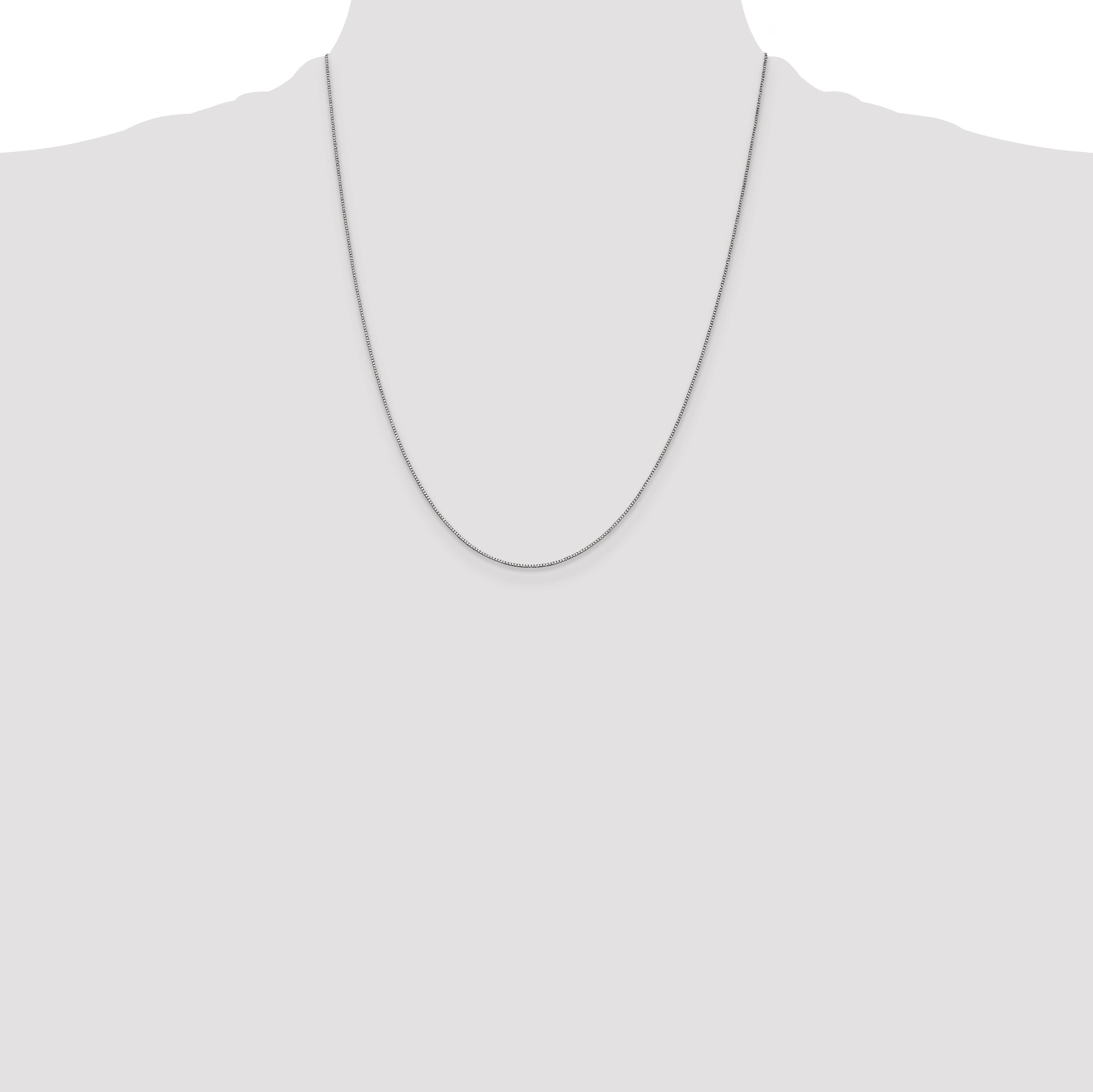 14K White Gold 14 inch .7mm Box with Lobster Clasp Chain WLB050L
