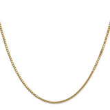 14K Yellow Gold 1.50mm Solid Box Chain Necklace 20"