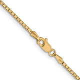 14K Yellow Gold 1.50mm Solid Box Chain Necklace 20"