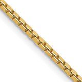 14K Yellow Gold 1.50mm Solid Box Chain Necklace 20"