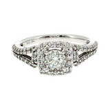 14K White Gold 0.65ctw Round Diamond Engagement Ring