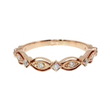 14K Rose Gold Vintage Style Diamond Fashion Ring | 0.15 TWT