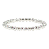 14K White Gold 2mm Bead Style Plain Wedding Band | Size 6.5