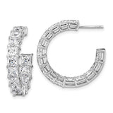 14K White Gold Inside Out Hoop Earrings