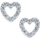 Children's Sterling Silver CZ Heart Earrings