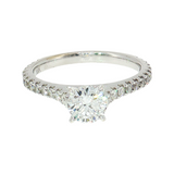 18K White Gold 0.93 TWT Round Diamond Engagement Ring